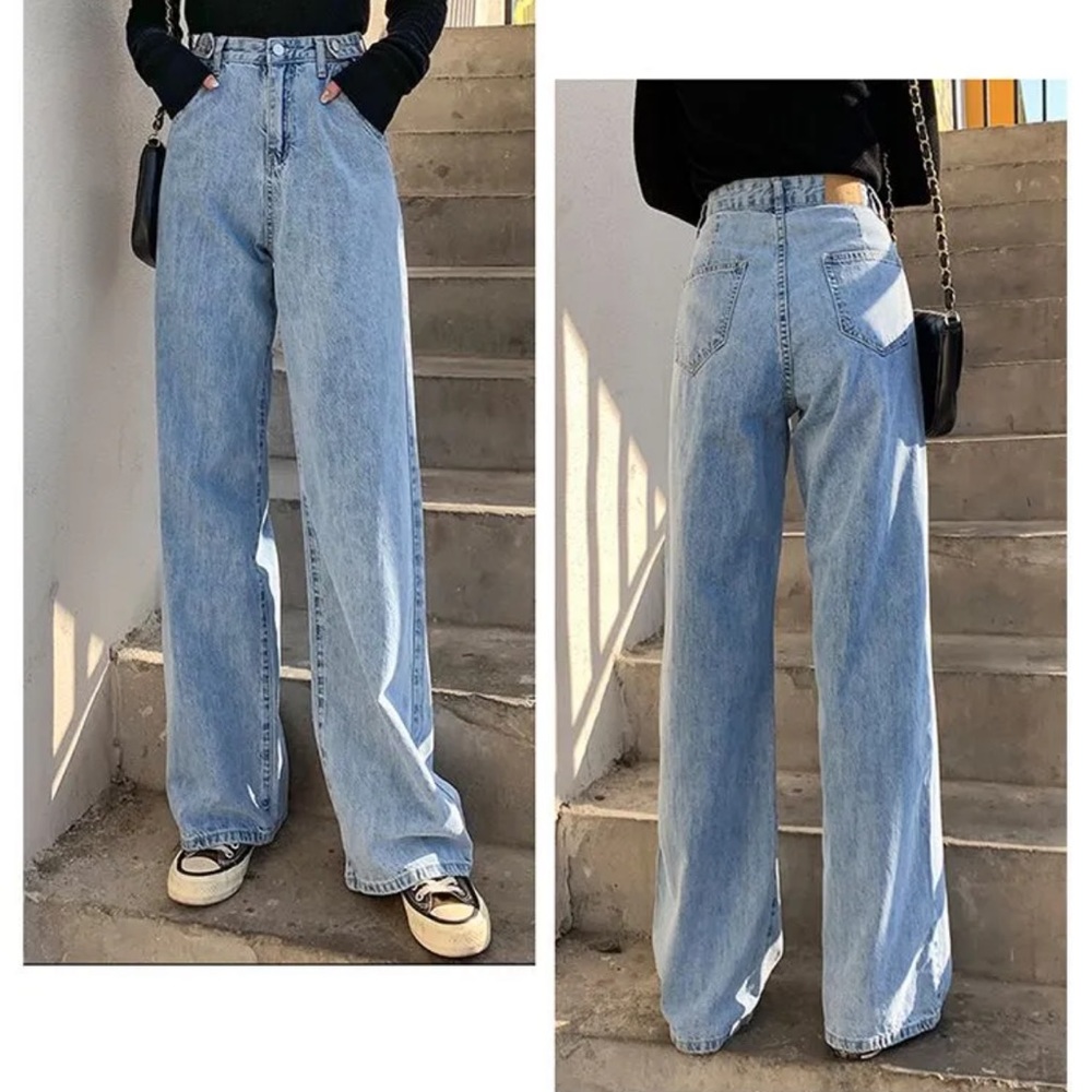 NWT High-Waist Washed Loose Fit Jeans (size S)